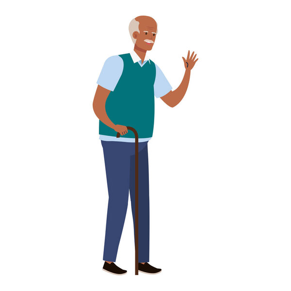 Дедушка аватар старик векторный дизайн