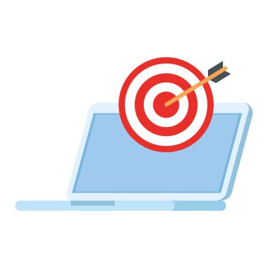 hedef dizüstü bilgisayar vektör tasarımı