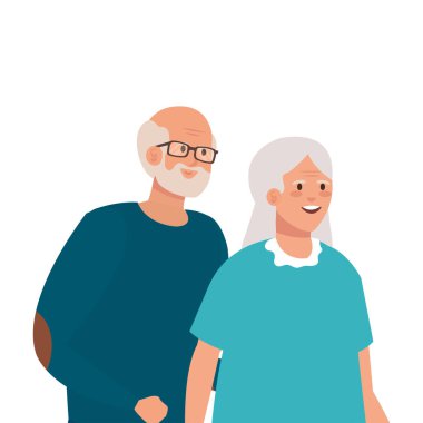 Büyükanne ve büyükbaba Avatar vektör tasarımı