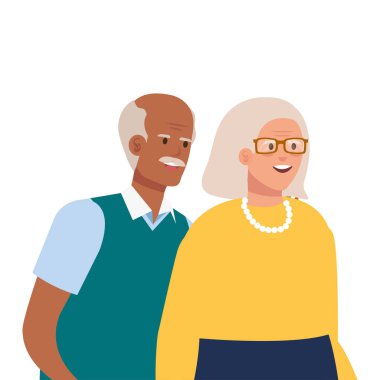 Büyükanne ve büyükbaba Avatar vektör tasarımı