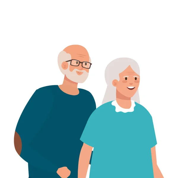 Büyükanne ve büyükbaba Avatar vektör tasarımı — Stok Vektör