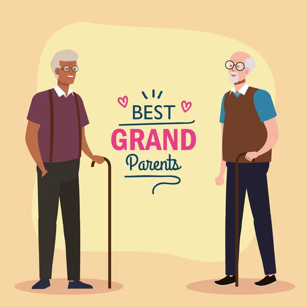 Grootvaders op beste grootouders vector ontwerp — Stockvector