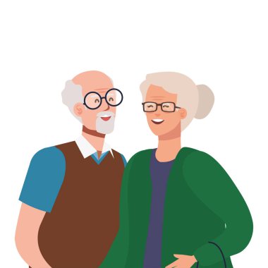 Büyükanne ve büyükbaba Avatar vektör tasarımı