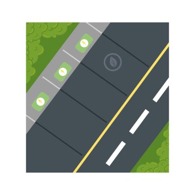 Yaprak ve pil vektör tasarımlı eko sokak