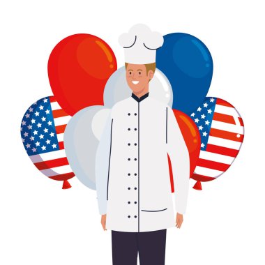 ABD balonlu şef vektör tasarımı.