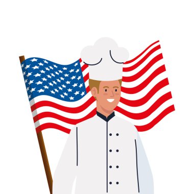 ABD bayraklı şef vektör tasarımı