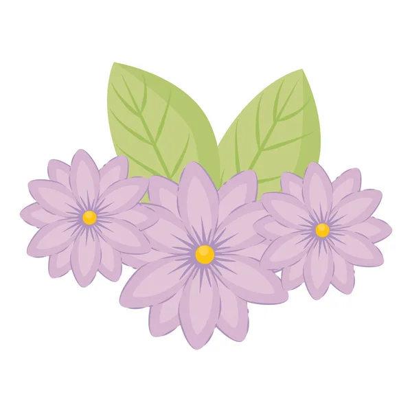 Фиолетовые цветы с векторным дизайном — стоковый вектор