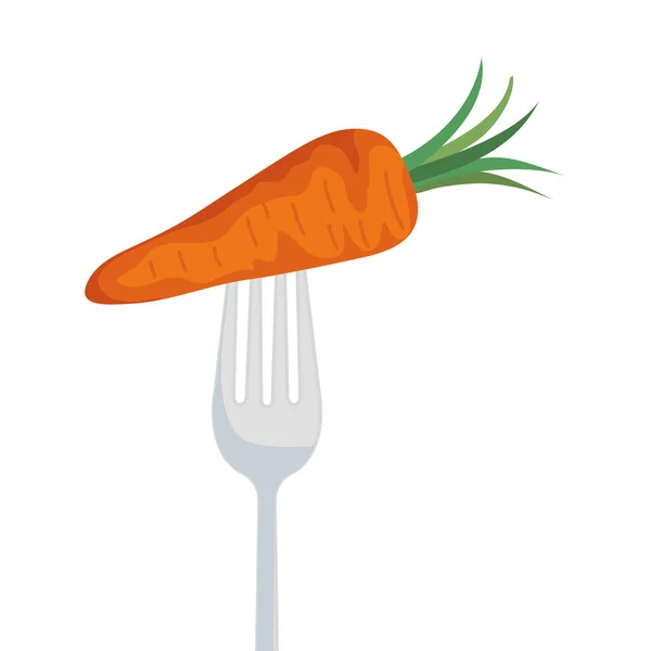 Морковь на вилочном векторе — стоковый вектор