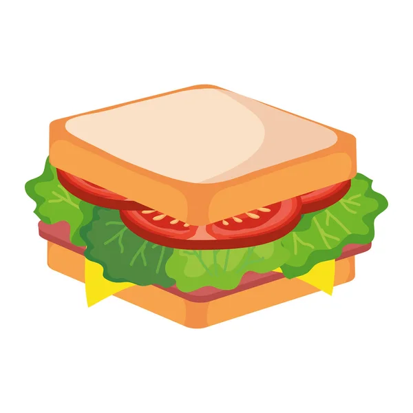 Изолированный вектор иконок сэндвича — стоковый вектор