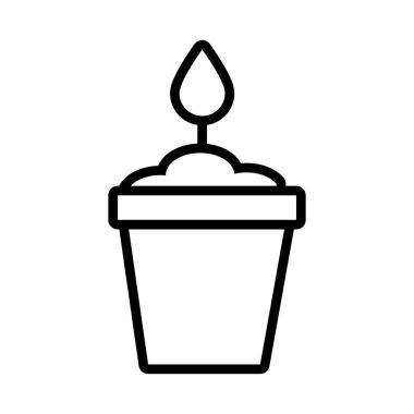 Seramik saksı çizgisi biçimindeki büyüme bitkisi