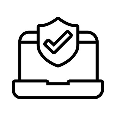 Kalkan satırı simgesine sahip dizüstü bilgisayar