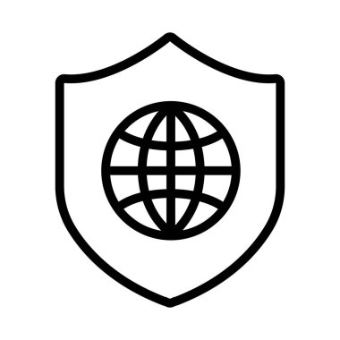 kürenin tarayıcı çizgisi simgesi ile kalkan güvenliği