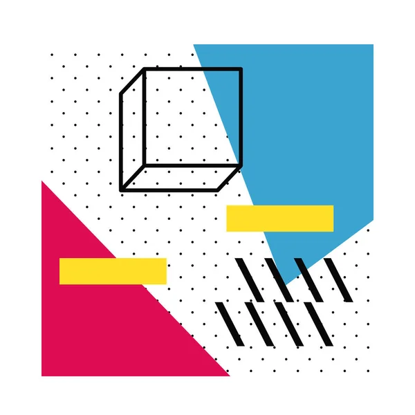 Cartel abstracto con colores y figuras geométricas — Vector de stock