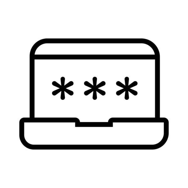 Laptop-Computer mit Stilikone für Passwortzeilen — Stockvektor