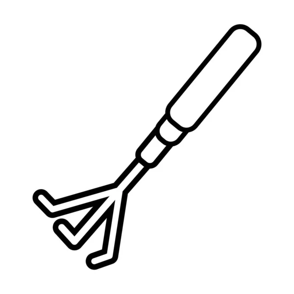 Rake gardening tool line style icon — Stock Vector