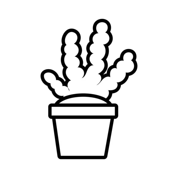 Rostlina v keramické pot line stylu ikony — Stockový vektor