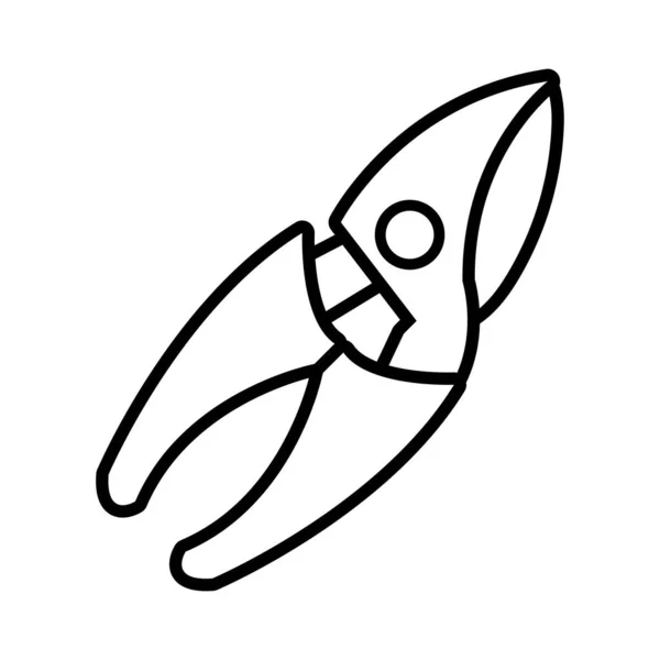 Ciseaux jardinage outil ligne style icône — Image vectorielle