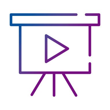 Oynat düğmesi içeriği gradyan biçim simgesi ile vektör görüntüsü