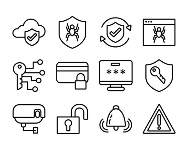 пакет значков набора данных безопасности