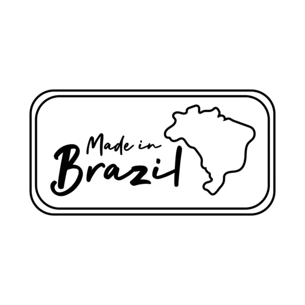 Made in brazil banner con mappa — Vettoriale Stock