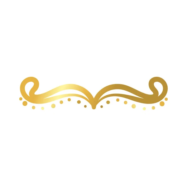 Cadre de bordure élégant avec décoration de feuilles icône de style dégradé doré — Image vectorielle