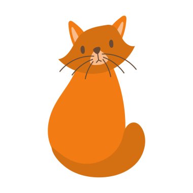 Sevimli kedi evcil hayvan el çizimi simgesi