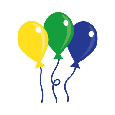 Balonlar havada sıcak yüzen düz biçim simgesi