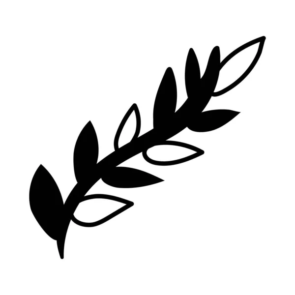 Elegancka rama graniczna z ikoną zdobienia liści — Wektor stockowy