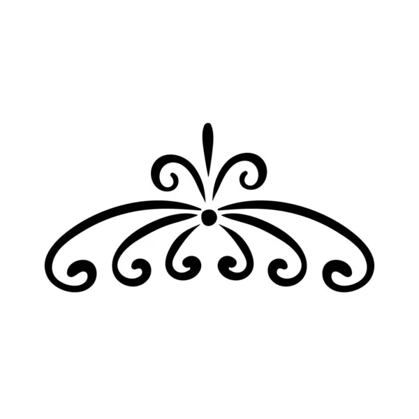 Elegante victoriano marco decoración silueta estilo icono — Vector de stock