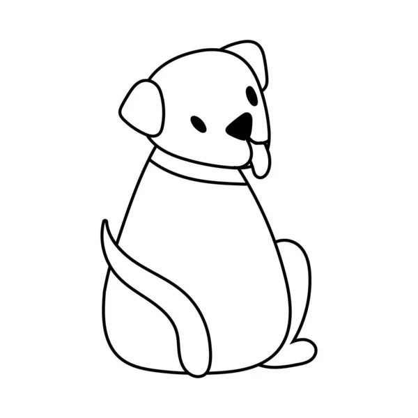 Bonitinho cão pet linha estilo ícone — Vetor de Stock