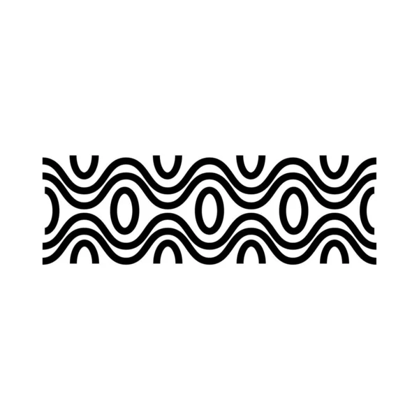 Κομψό πλαίσιο με κύματα διακόσμηση σιλουέτα στυλ εικονίδιο — Διανυσματικό Αρχείο