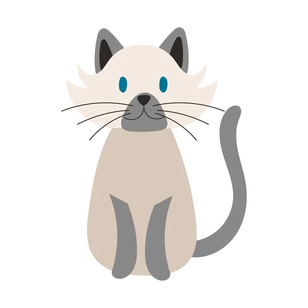 Sevimli kedi evcil hayvan el çizimi simgesi — Stok Vektör