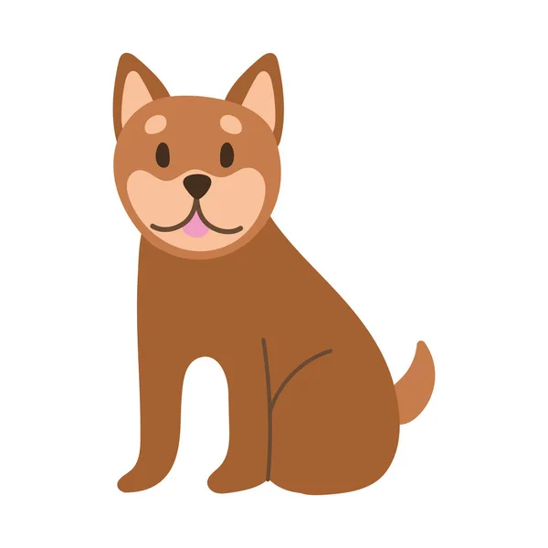 Lindo perro mascota mano dibujar estilo icono — Vector de stock