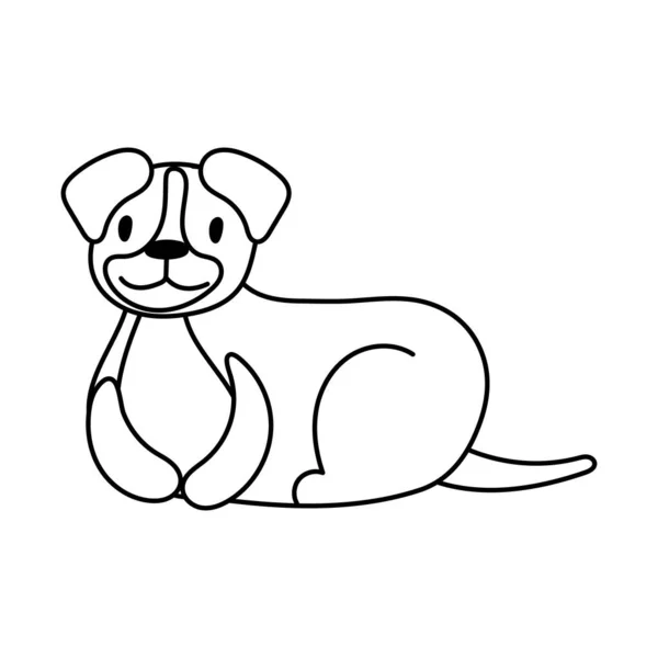 Söt hund husdjur linje stil ikon — Stock vektor