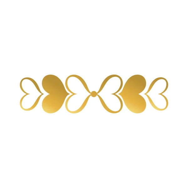 ハートアラインフレーム装飾黄金のグラデーションスタイルのアイコン — ストックベクタ