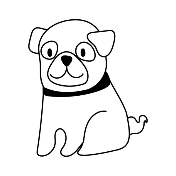 Niedlichen Hund pet line Stil-Ikone — Stockvektor
