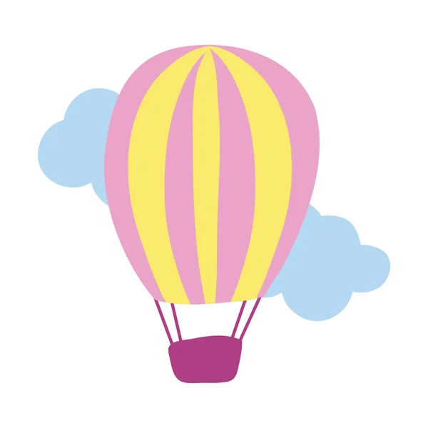 Ballon air chaud volant main dessin icône de style — Image vectorielle