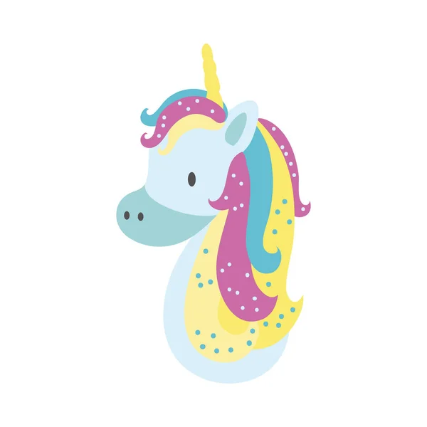 Cute unicorn head hand draw style icon — Stock Vector