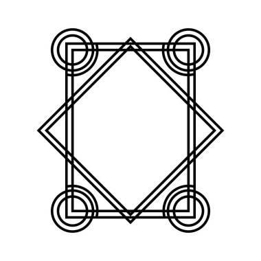 Geometrik kenarlık çerçeve dekorasyonu siluet biçimi simgesi