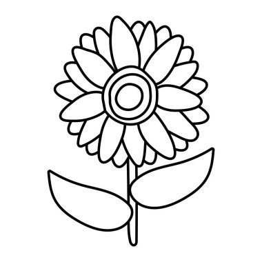 Güzel ayçiçeği bahçesi çizgisi simgesi