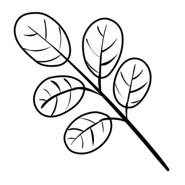 Yapraklı dal botanik çizgi biçimi simgesi