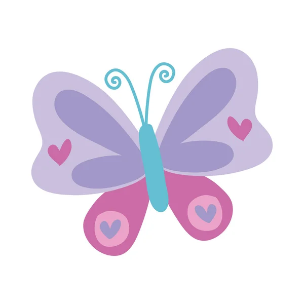 美しい蝶の手描きスタイルのアイコン — ストックベクタ