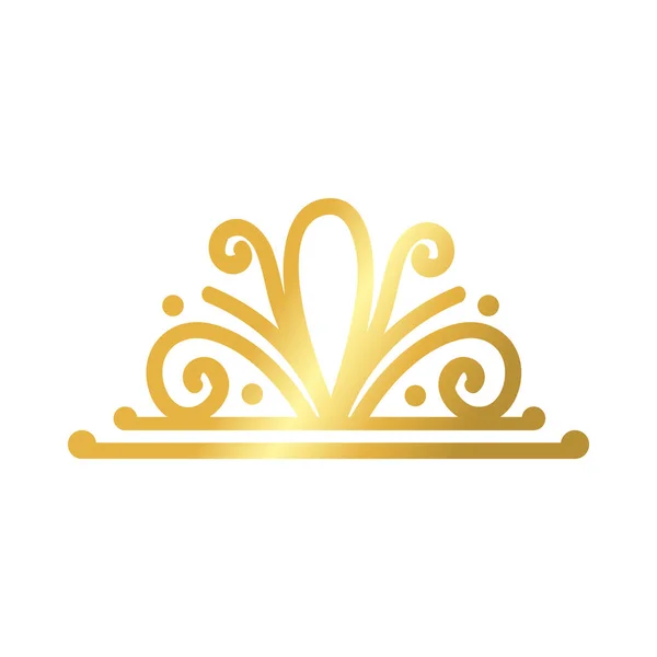 Elegant victorian frame decoration golden gradient style icon — Stock Vector