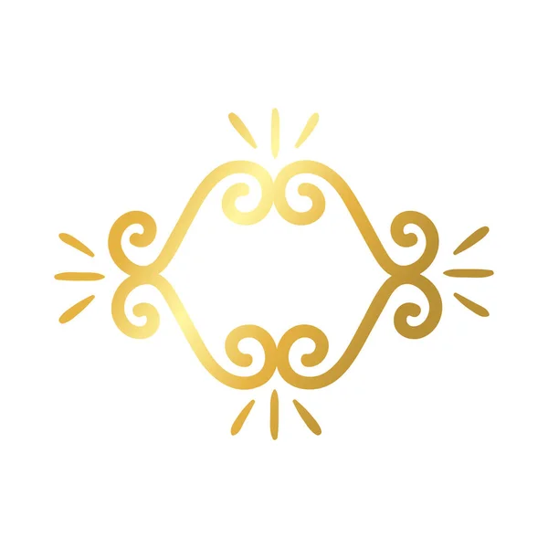 Elegant segerrik ram dekoration gyllene lutning stil ikon — Stock vektor