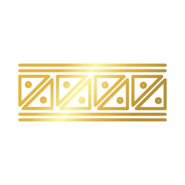 Рамка з геометричними фігурами прикраса Золотий градієнтний стиль значок — стоковий вектор