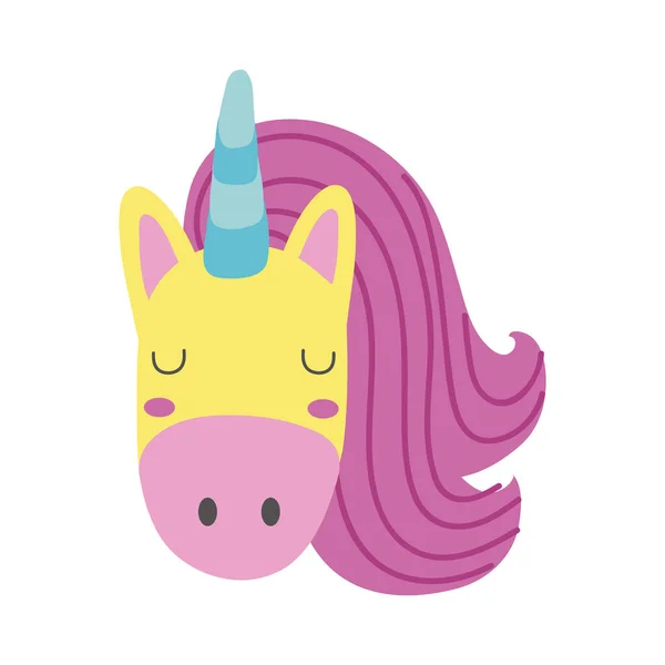 Cute unicorn head hand draw style icon — Stock Vector