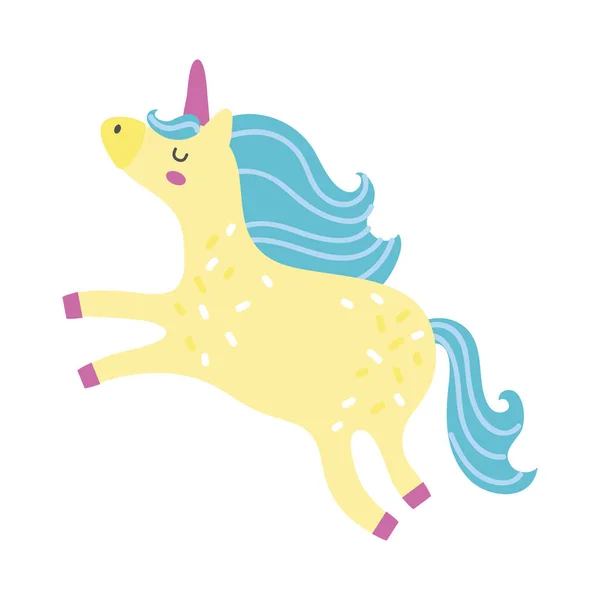 Cute unicorn magical character hand draw style icon — Stock Vector