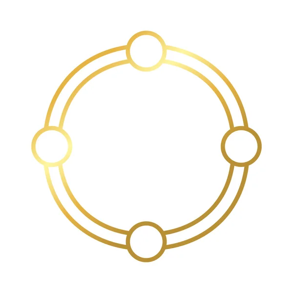 Marco circular decoración degradado dorado icono de estilo — Archivo Imágenes Vectoriales