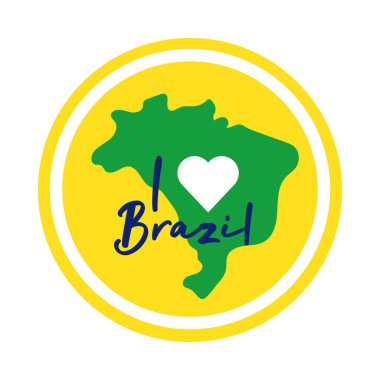 Brezilya mühür damgasına bayılırım. Harita düz stil simgesi ile.