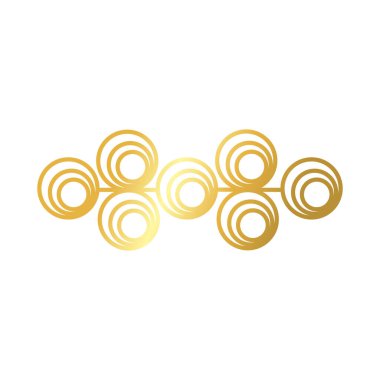 Çember dekorasyonlu zarif kenar çerçeve altın gradyan biçim simgesi